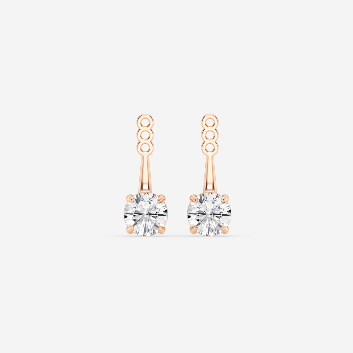 Hängende Ohrstecker-Jackets mit Diamanten im Rundschliff | GBK029
