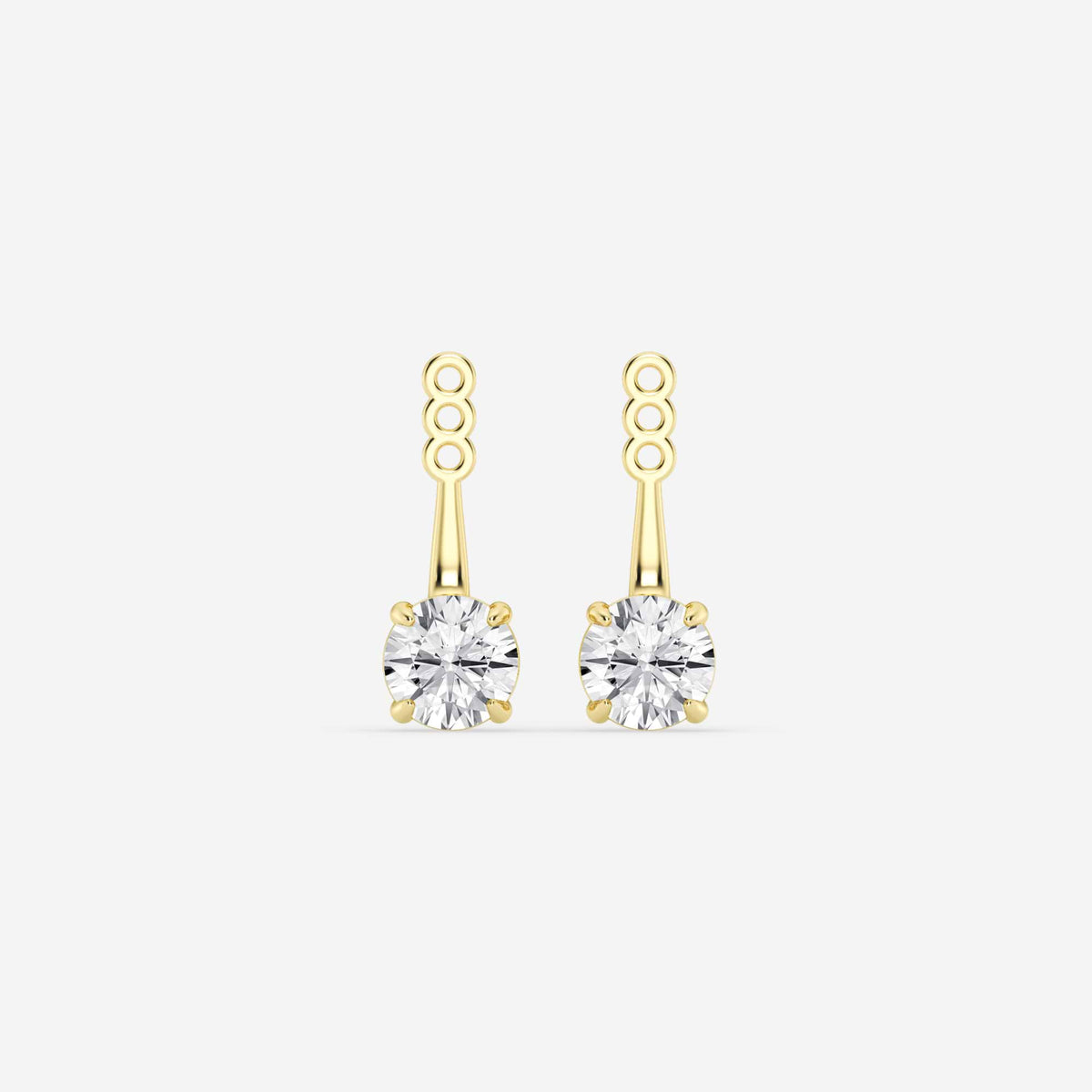 Hängende Ohrstecker-Jackets mit Diamanten im Rundschliff | GBK029