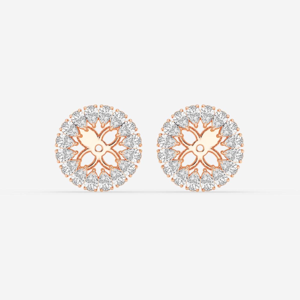 Halo-Ohrstecker-Jackets mit Diamanten im Tropfenschliff | GBK030
