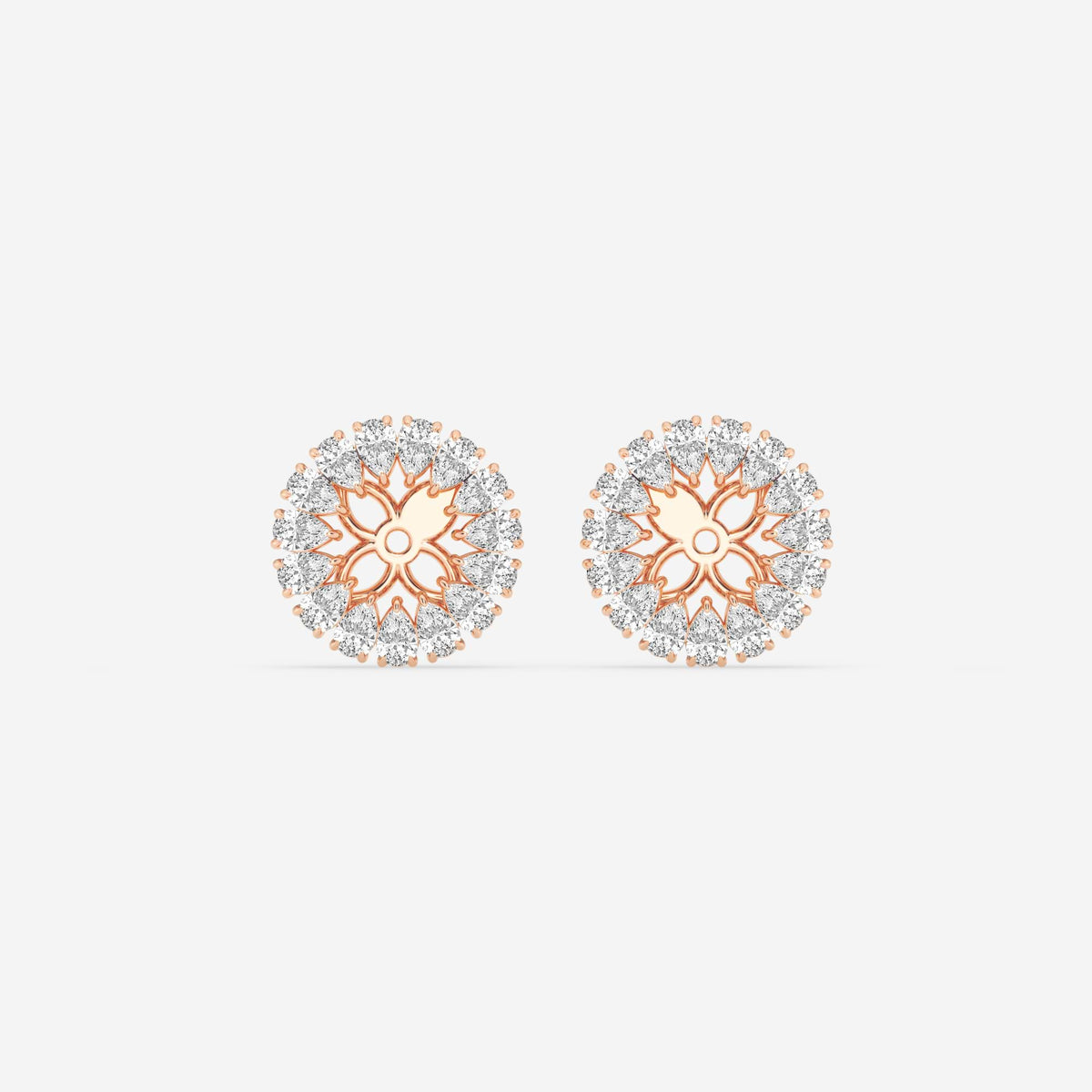 Halo-Ohrstecker-Jackets mit Diamanten im Tropfenschliff | GBK030