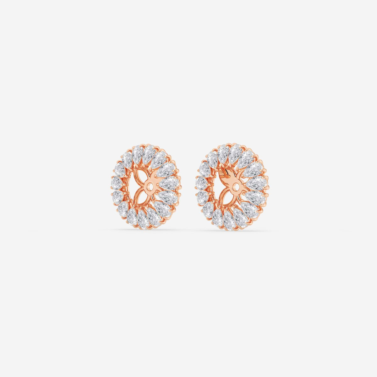 Halo-Ohrstecker-Jackets mit Diamanten im Tropfenschliff | GBK030