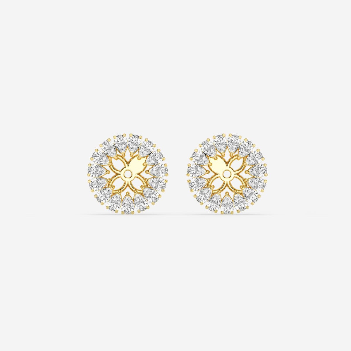 Halo-Ohrstecker-Jackets mit Diamanten im Tropfenschliff | GBK030