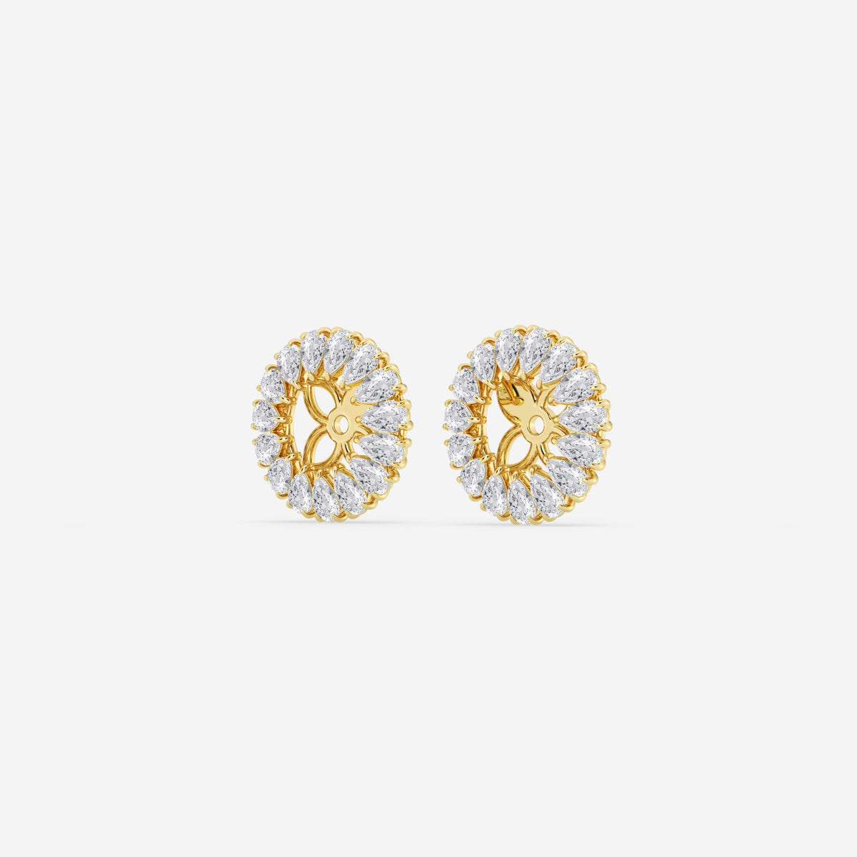 Halo-Ohrstecker-Jackets mit Diamanten im Tropfenschliff | GBK030