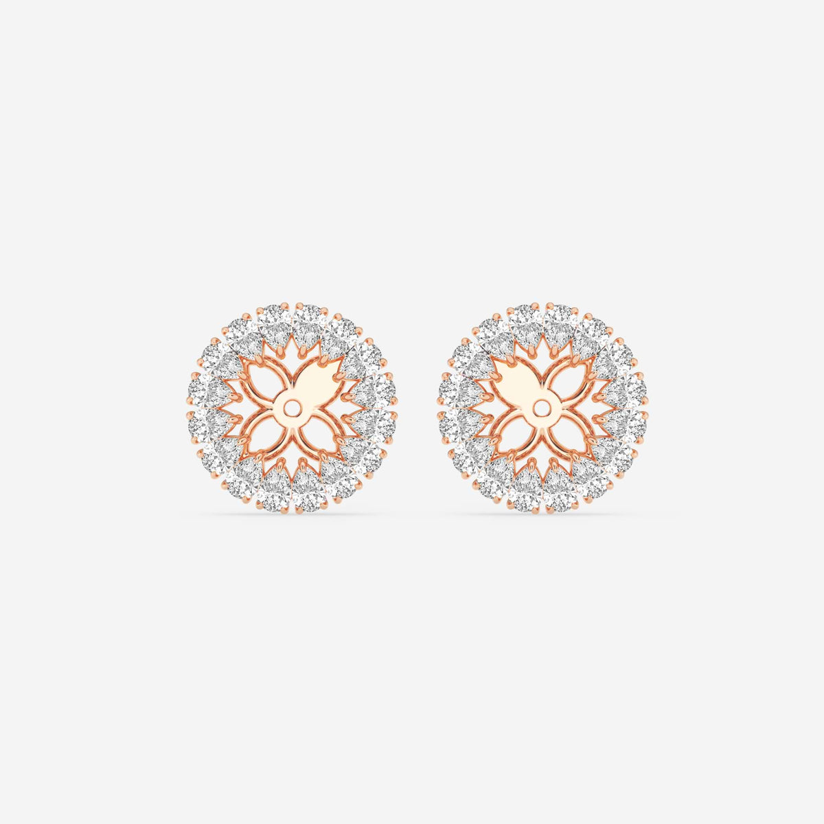 Halo-Ohrstecker-Jackets mit Diamanten im Tropfenschliff | GBK030