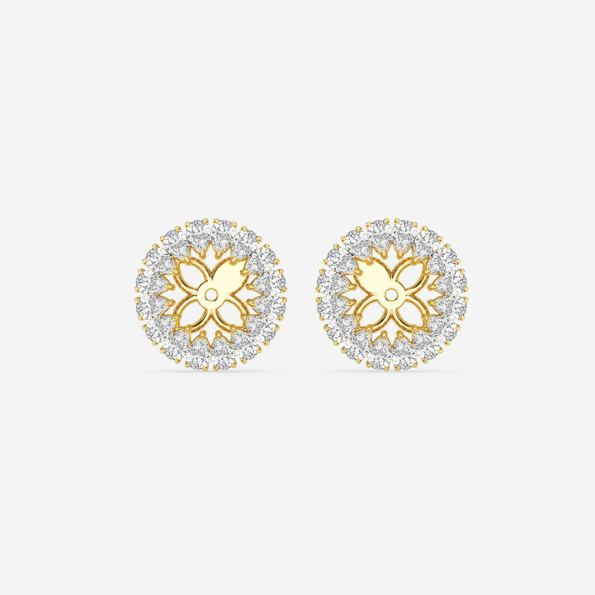 Halo-Ohrstecker-Jackets mit Diamanten im Tropfenschliff | GBK030