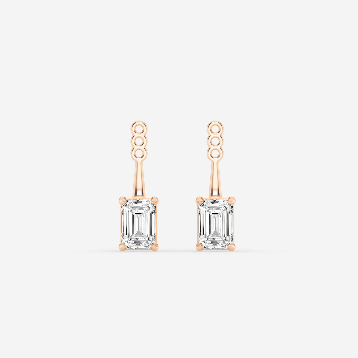 Hängende Ohrstecker-Jackets mit Diamanten im Smaragd- und Ovalschliff | GBK032