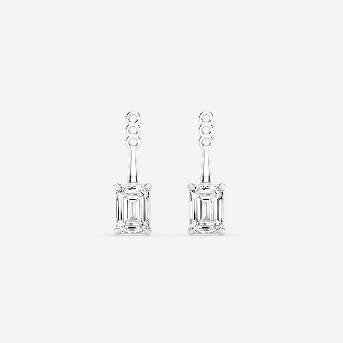 Hängende Ohrstecker-Jackets mit Diamanten im Smaragd- und Ovalschliff | GBK032