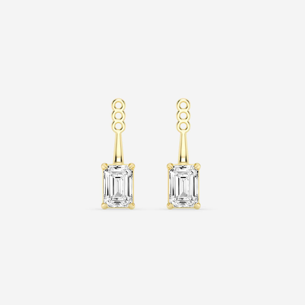 Hängende Ohrstecker-Jackets mit Diamanten im Smaragd- und Ovalschliff | GBK032