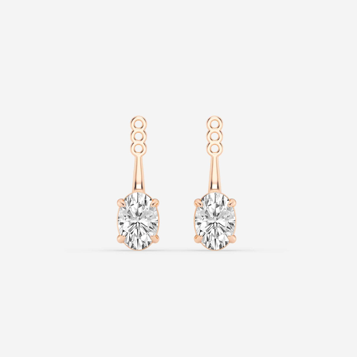 Hängende Ohrstecker-Jackets mit Diamanten im Smaragd- und Ovalschliff | GBK032