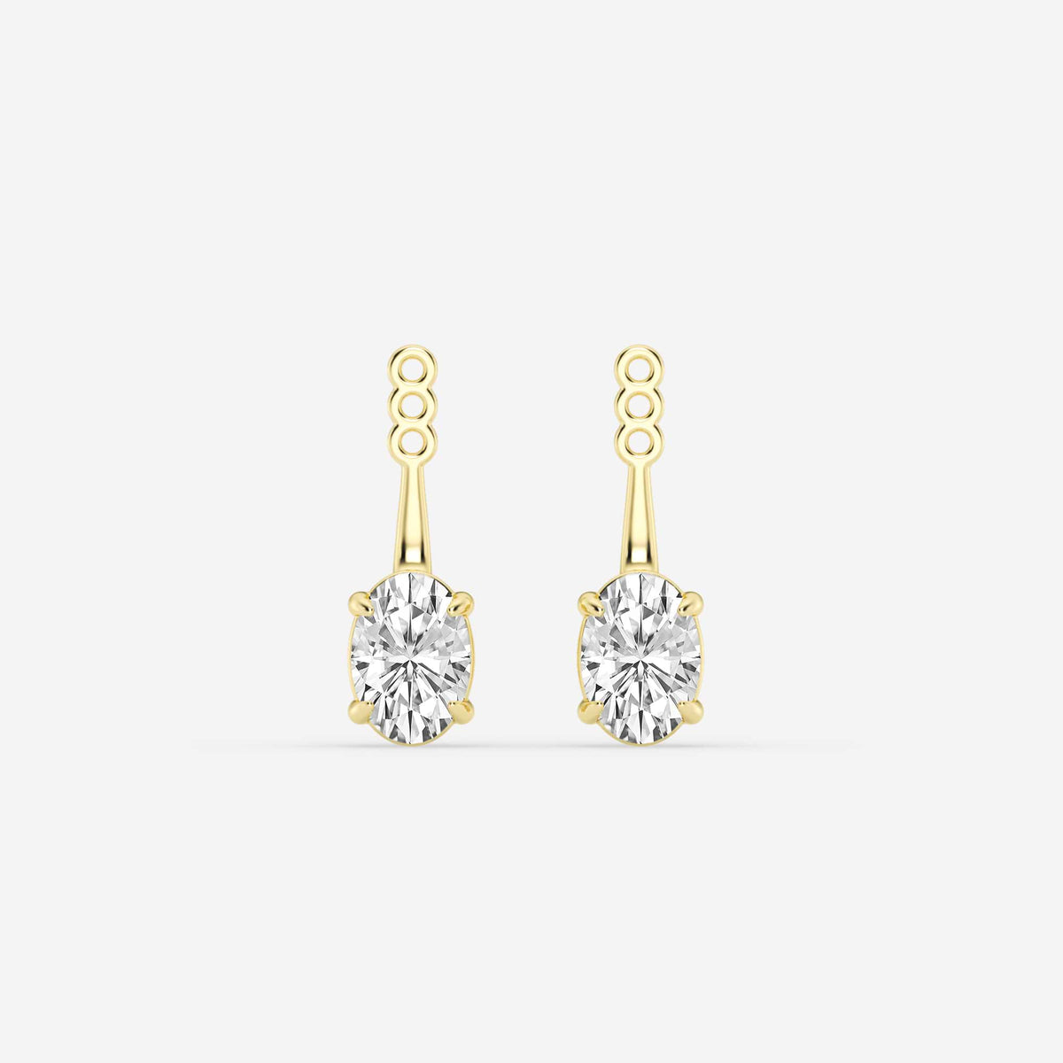 Hängende Ohrstecker-Jackets mit Diamanten im Smaragd- und Ovalschliff | GBK032