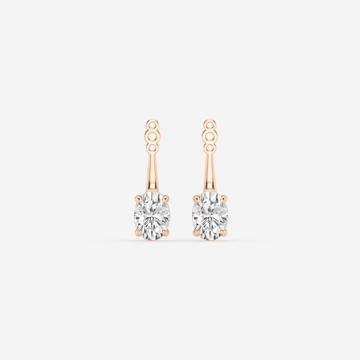 Hängende Ohrstecker-Jackets mit Diamanten im Smaragd- und Ovalschliff | GBK032