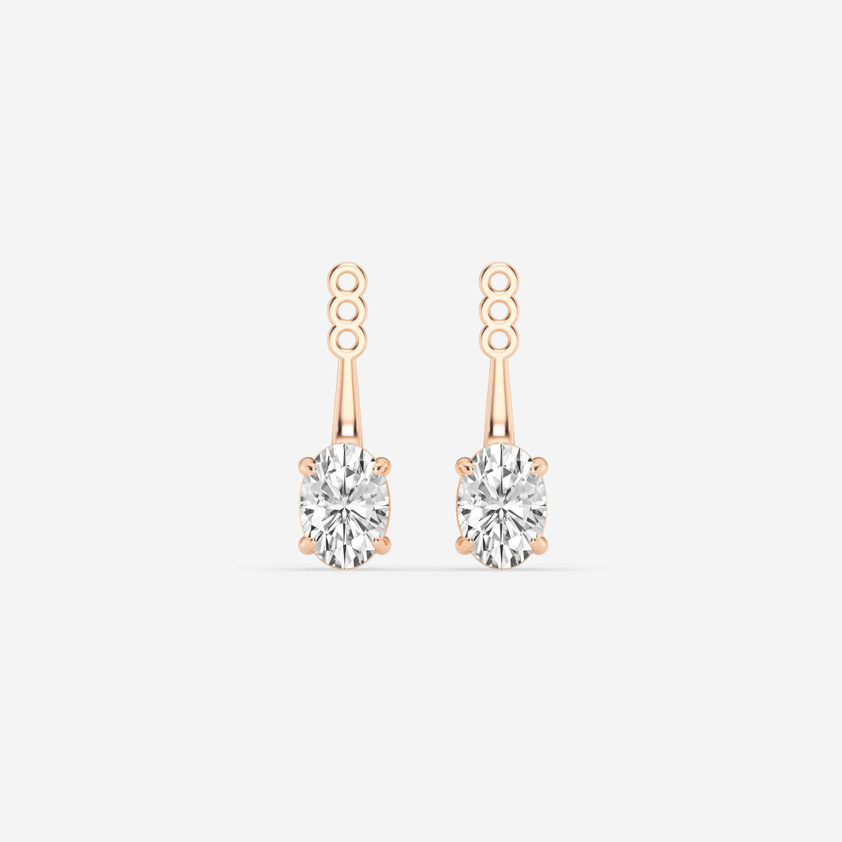 Hängende Ohrstecker-Jackets mit Diamanten im Smaragd- und Ovalschliff | GBK032