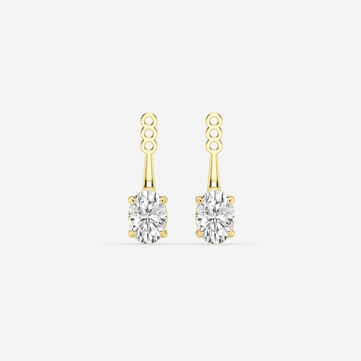 Hängende Ohrstecker-Jackets mit Diamanten im Smaragd- und Ovalschliff | GBK032