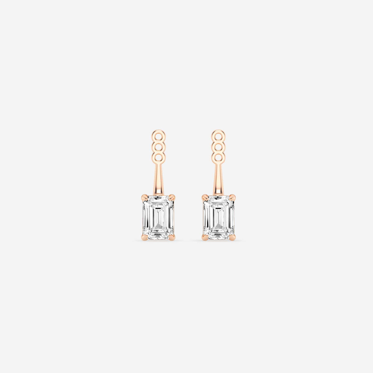 Hängende Ohrstecker-Jackets mit Diamanten im Smaragd- und Ovalschliff | GBK032