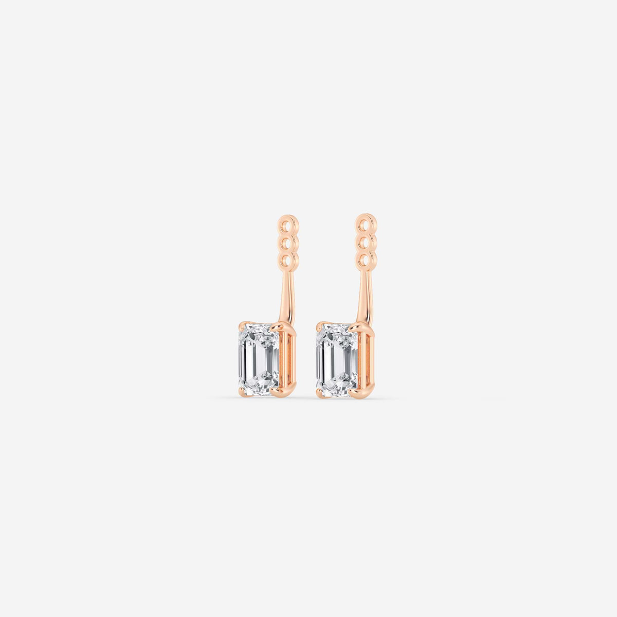 Hängende Ohrstecker-Jackets mit Diamanten im Smaragd- und Ovalschliff | GBK032