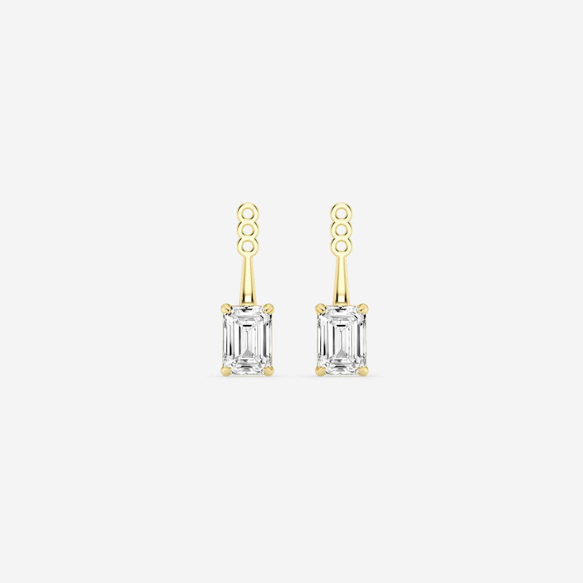Hängende Ohrstecker-Jackets mit Diamanten im Smaragd- und Ovalschliff | GBK032