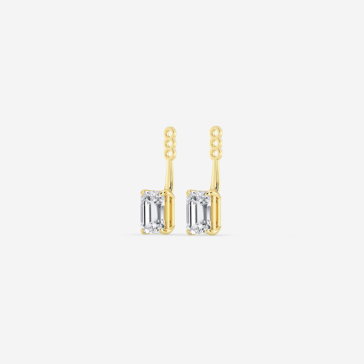 Hängende Ohrstecker-Jackets mit Diamanten im Smaragd- und Ovalschliff | GBK032