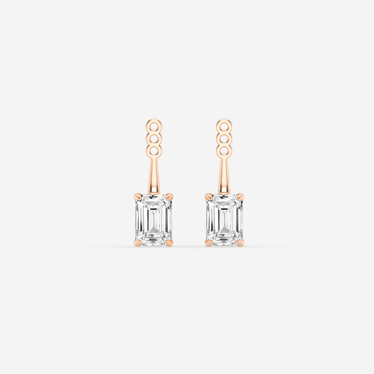 Hängende Ohrstecker-Jackets mit Diamanten im Smaragd- und Ovalschliff | GBK032