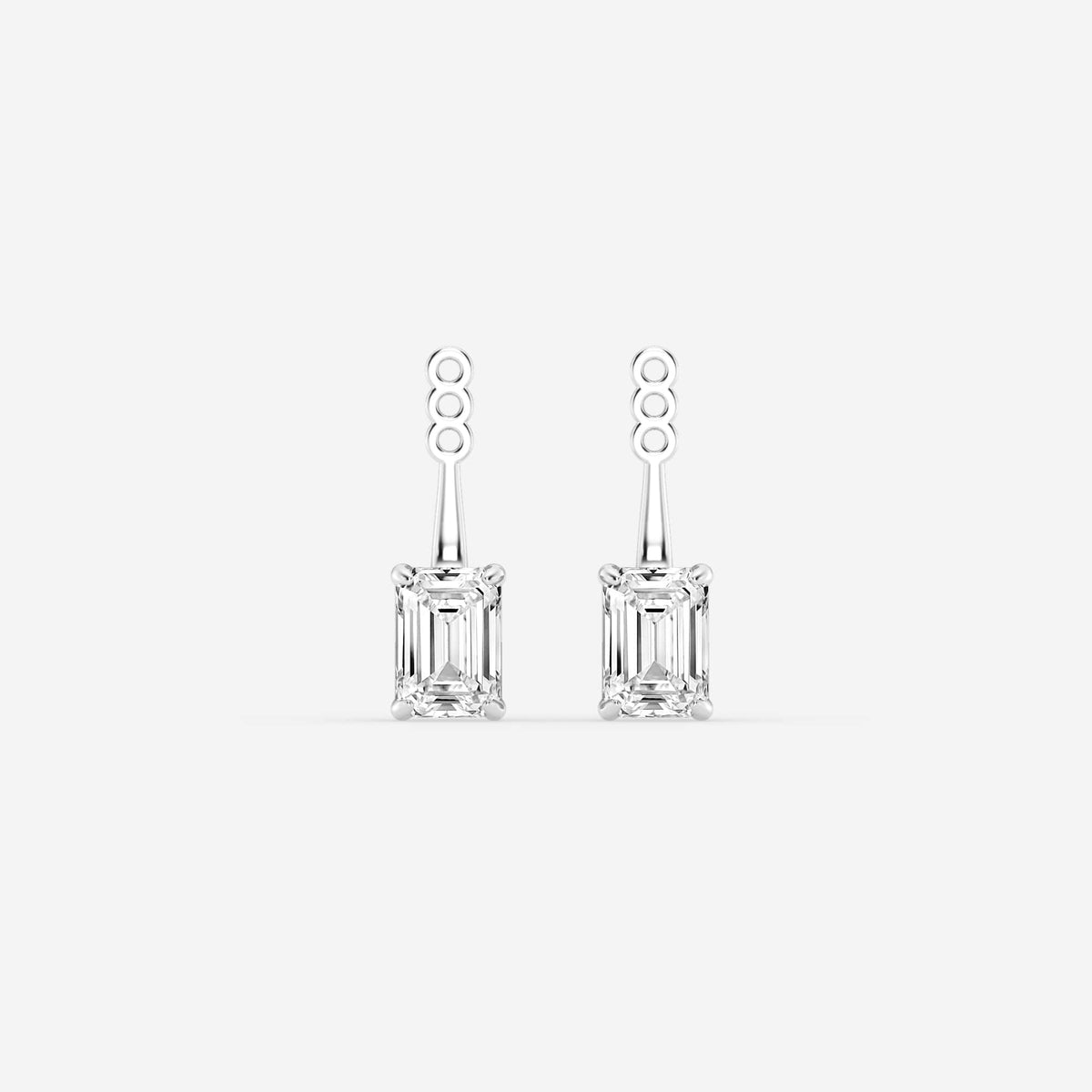 Hängende Ohrstecker-Jackets mit Diamanten im Smaragd- und Ovalschliff | GBK032