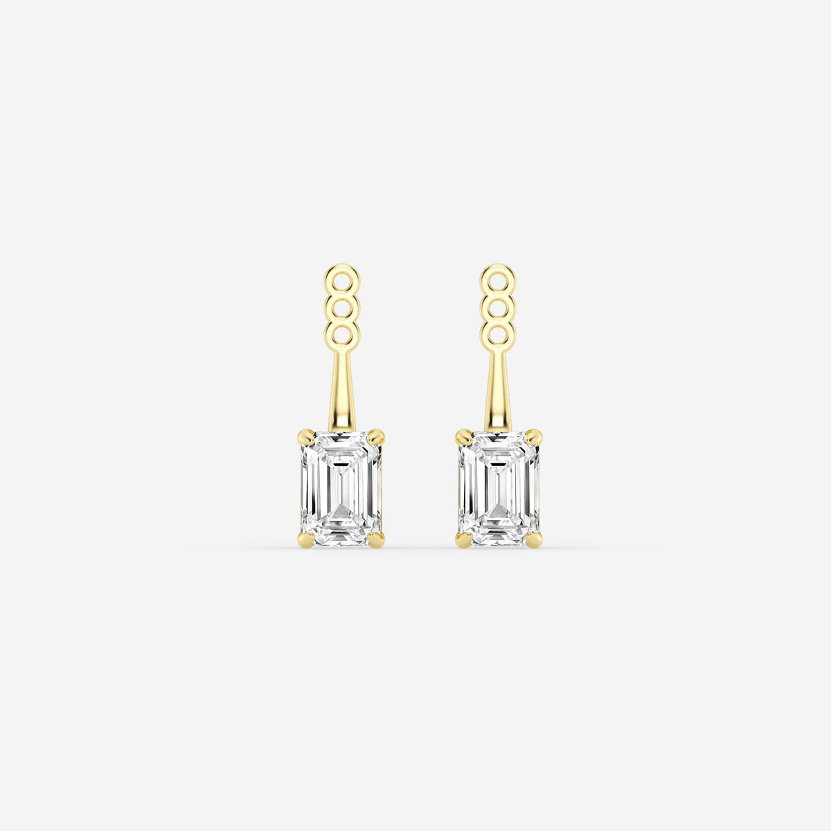 Hängende Ohrstecker-Jackets mit Diamanten im Smaragd- und Ovalschliff | GBK032