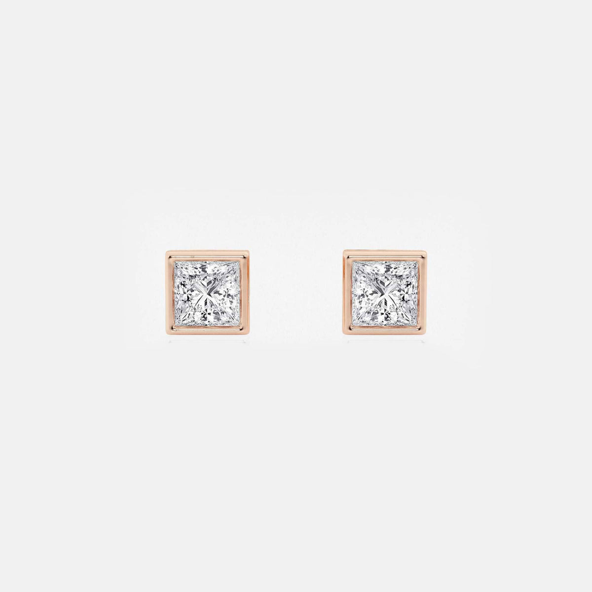 MET Bezel Set Solitaire Laboratuvar Pırlanta Küpe - image 171
