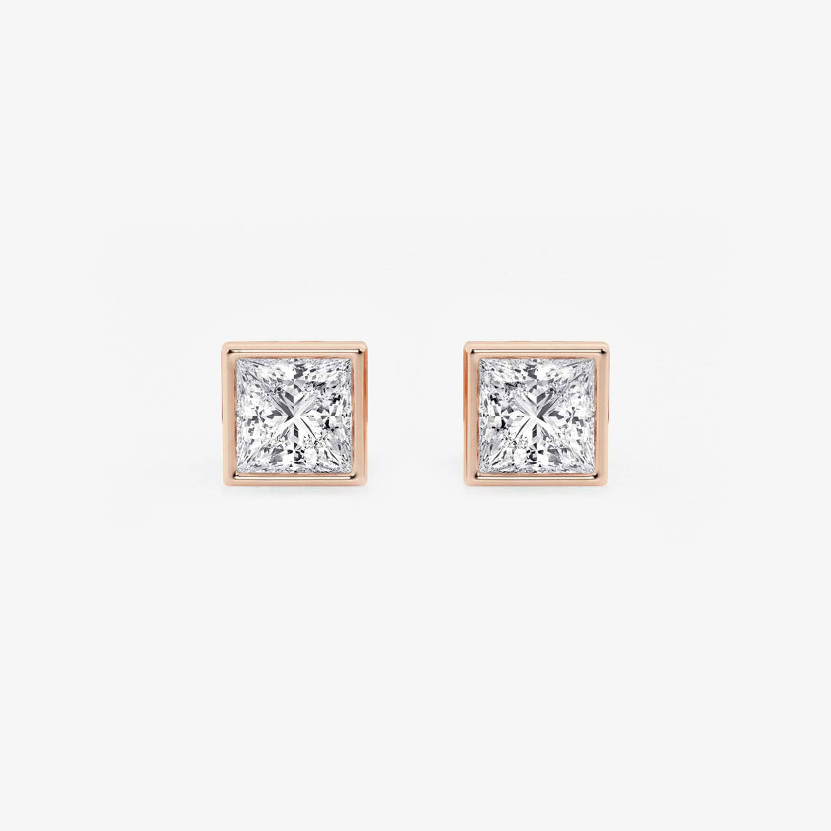MET Bezel Set Solitaire Laboratuvar Pırlanta Küpe - image 173