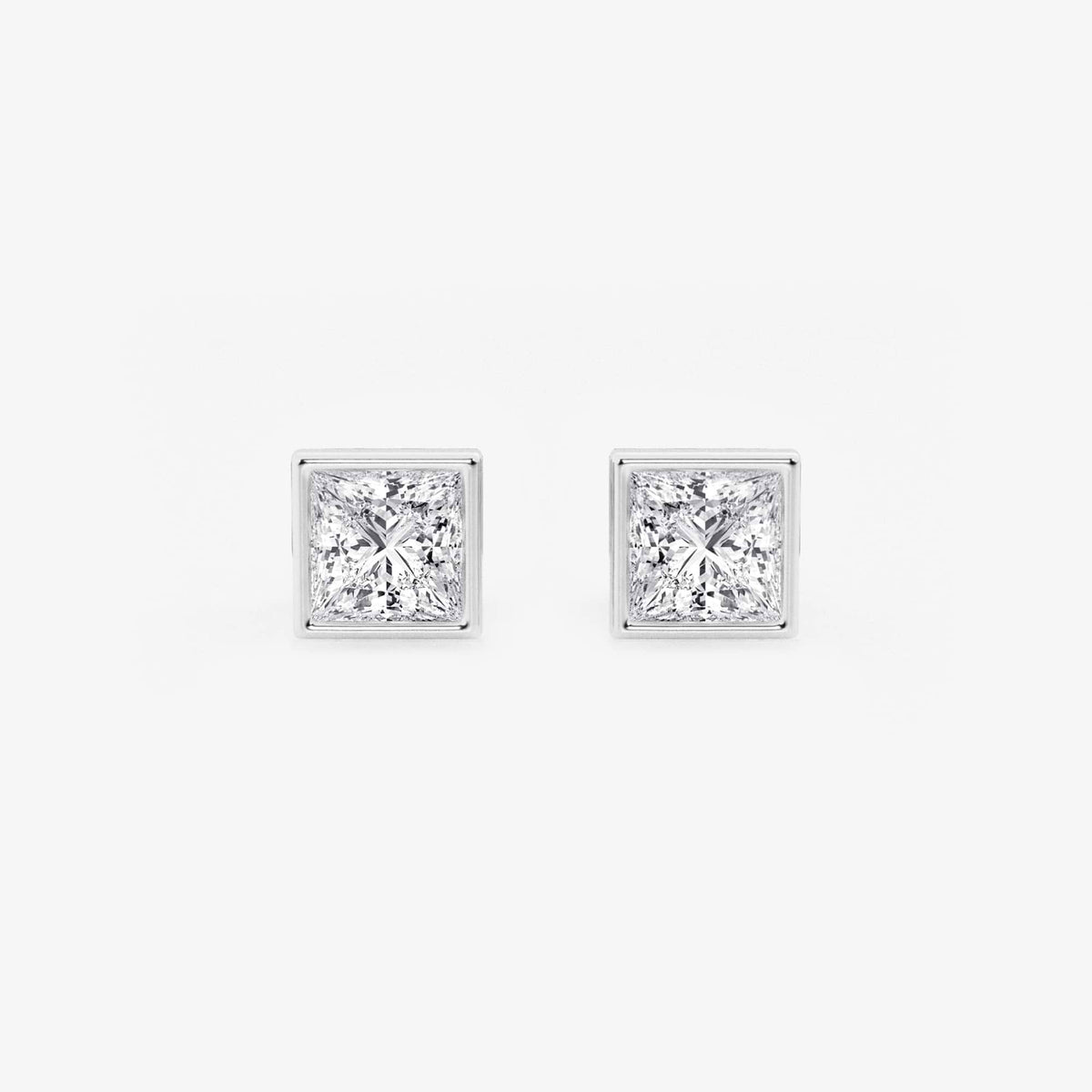 MET Bezel Set Solitaire Laboratuvar Pırlanta Küpe - image 175