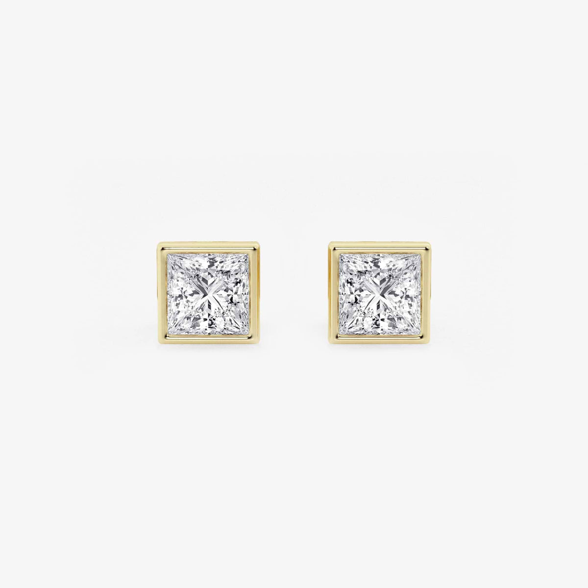 MET Bezel Set Solitaire Laboratuvar Pırlanta Küpe - image 177