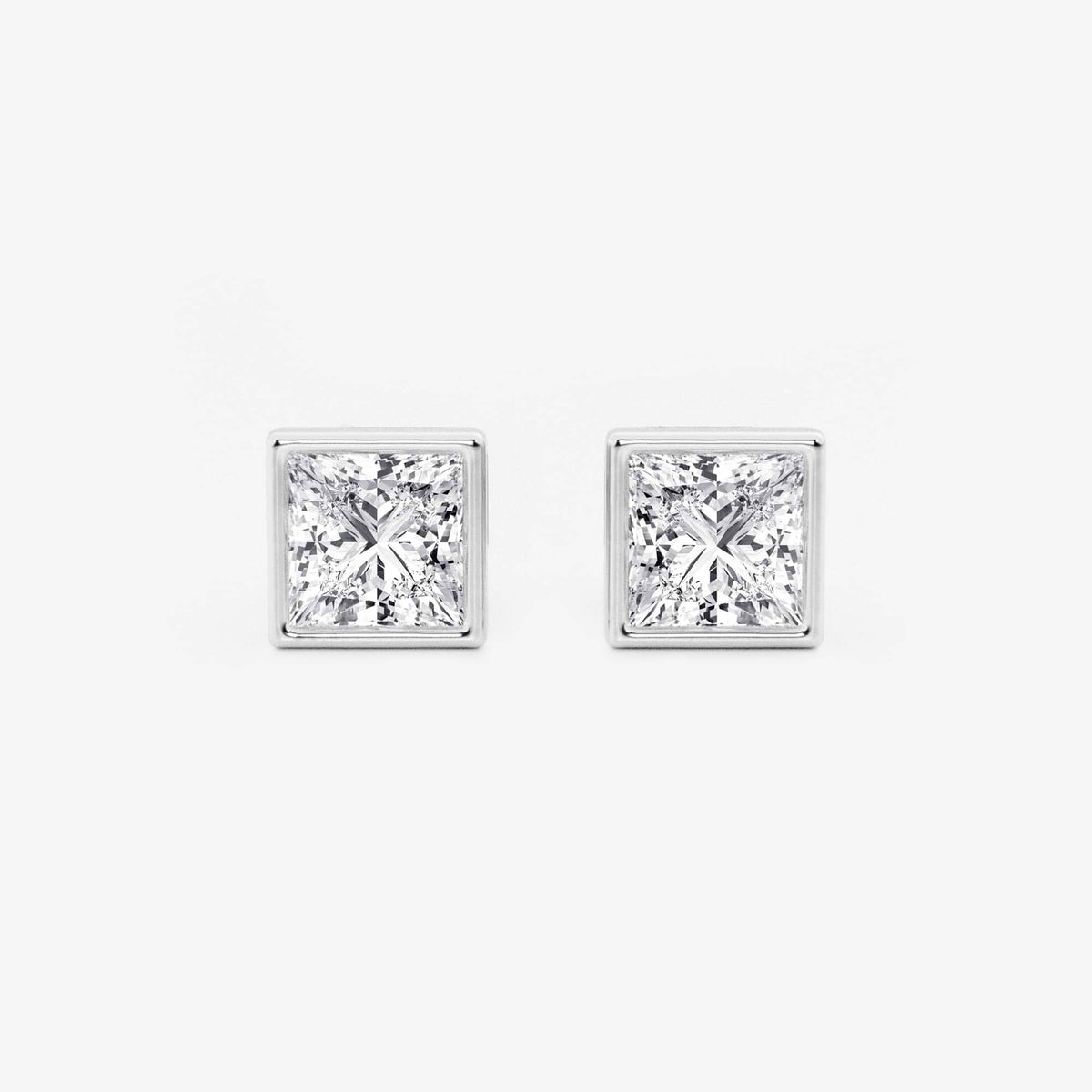 MET Bezel Set Solitaire Laboratuvar Pırlanta Küpe - image 179