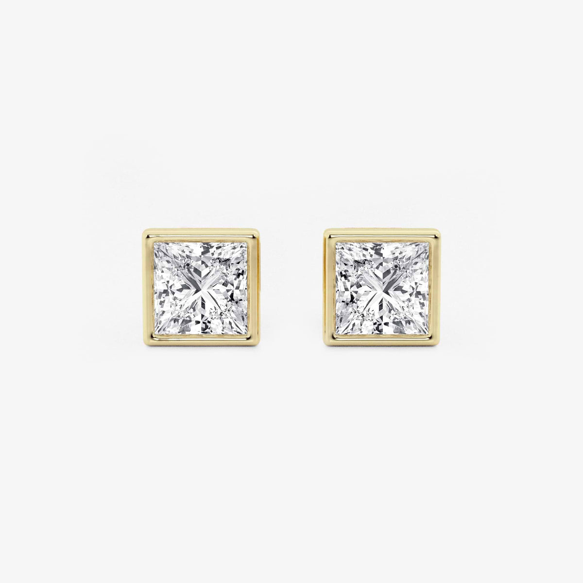 MET Bezel Set Solitaire Laboratuvar Pırlanta Küpe - image 181