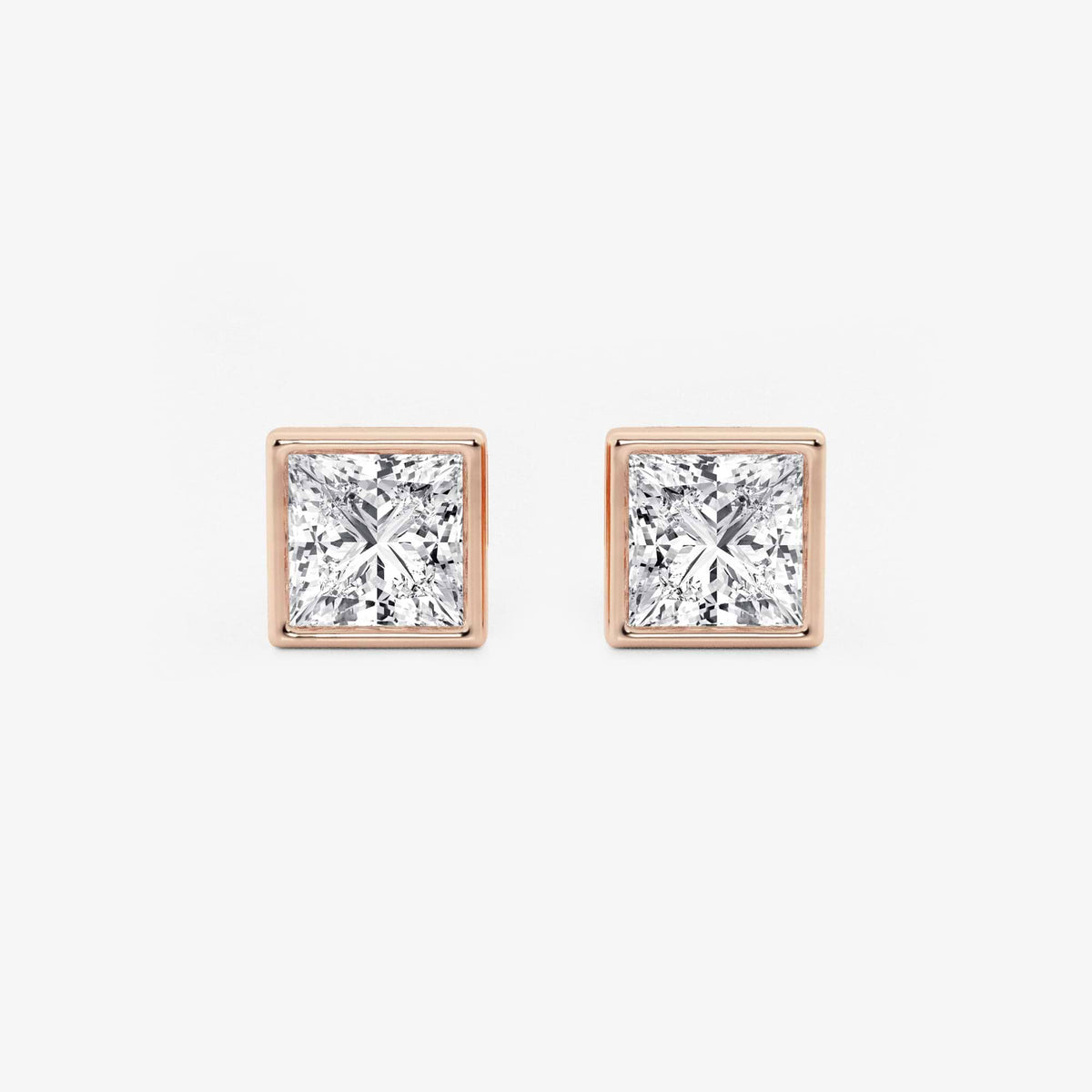 MET Bezel Set Solitaire Laboratuvar Pırlanta Küpe - image 183