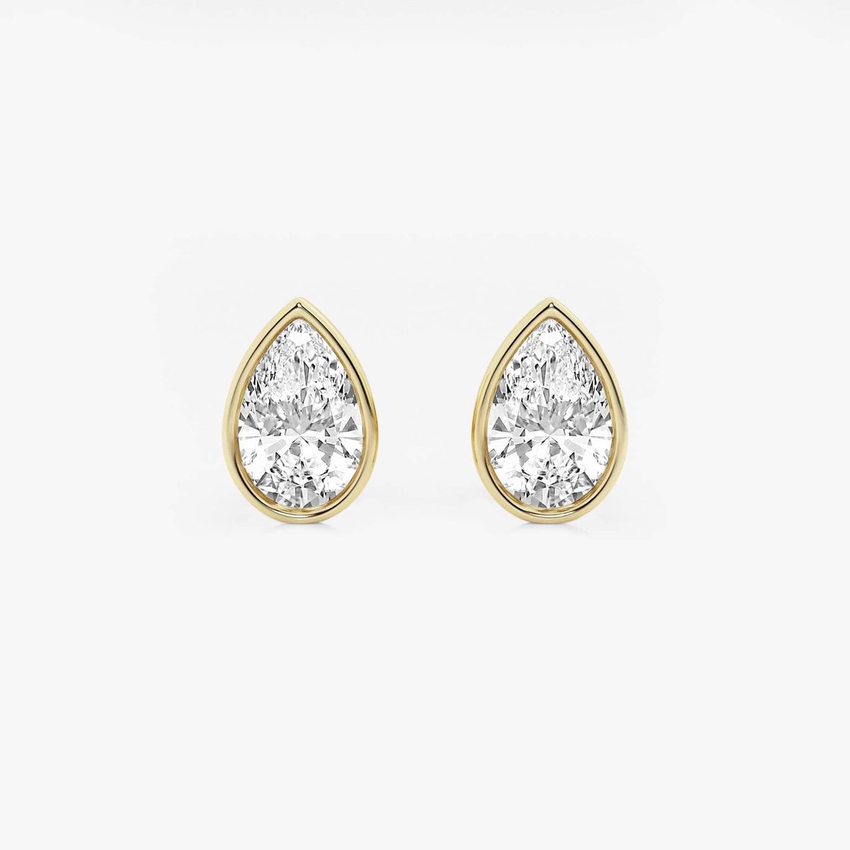 MET Bezel Set Solitaire Laboratuvar Pırlanta Küpe - image 3