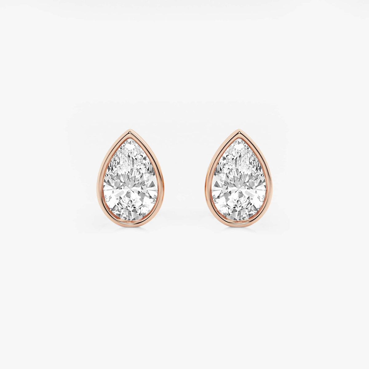 MET Bezel Set Solitaire Laboratuvar Pırlanta Küpe - image 5