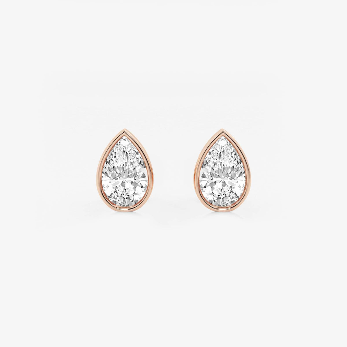MET Bezel Set Solitaire Laboratuvar Pırlanta Küpe - image 7