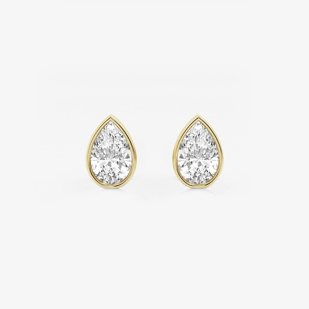 MET Bezel Set Solitaire Laboratuvar Pırlanta Küpe - image 11