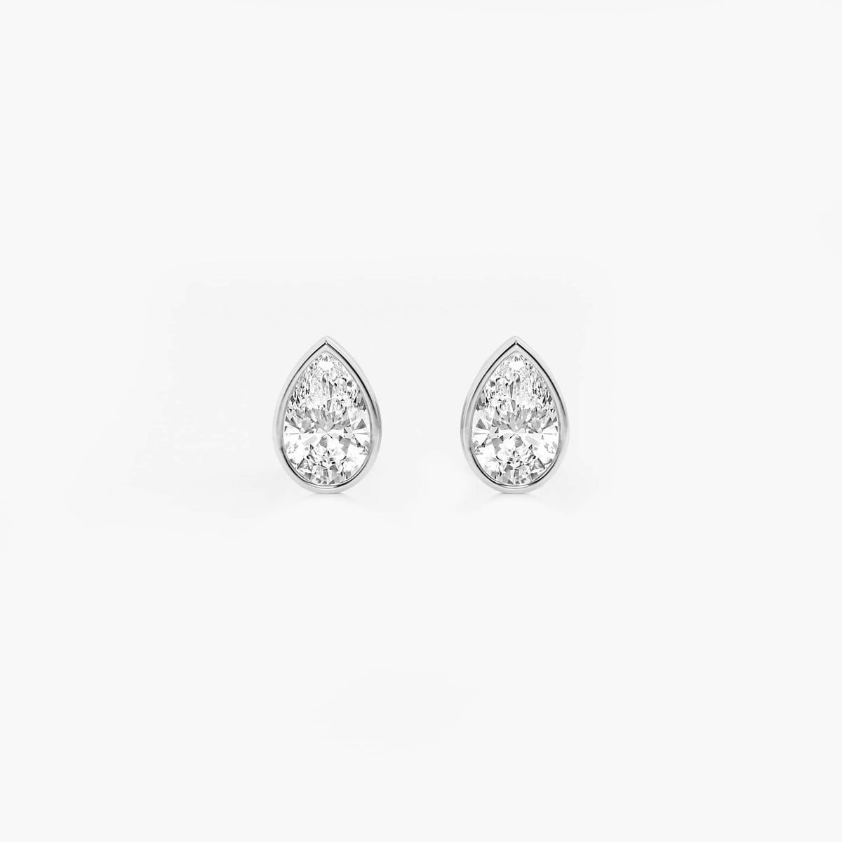 MET Bezel Set Solitaire Laboratuvar Pırlanta Küpe - image 19