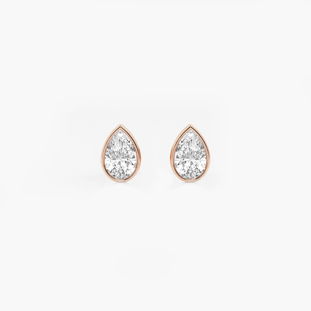 MET Bezel Set Solitaire Laboratuvar Pırlanta Küpe - image 23