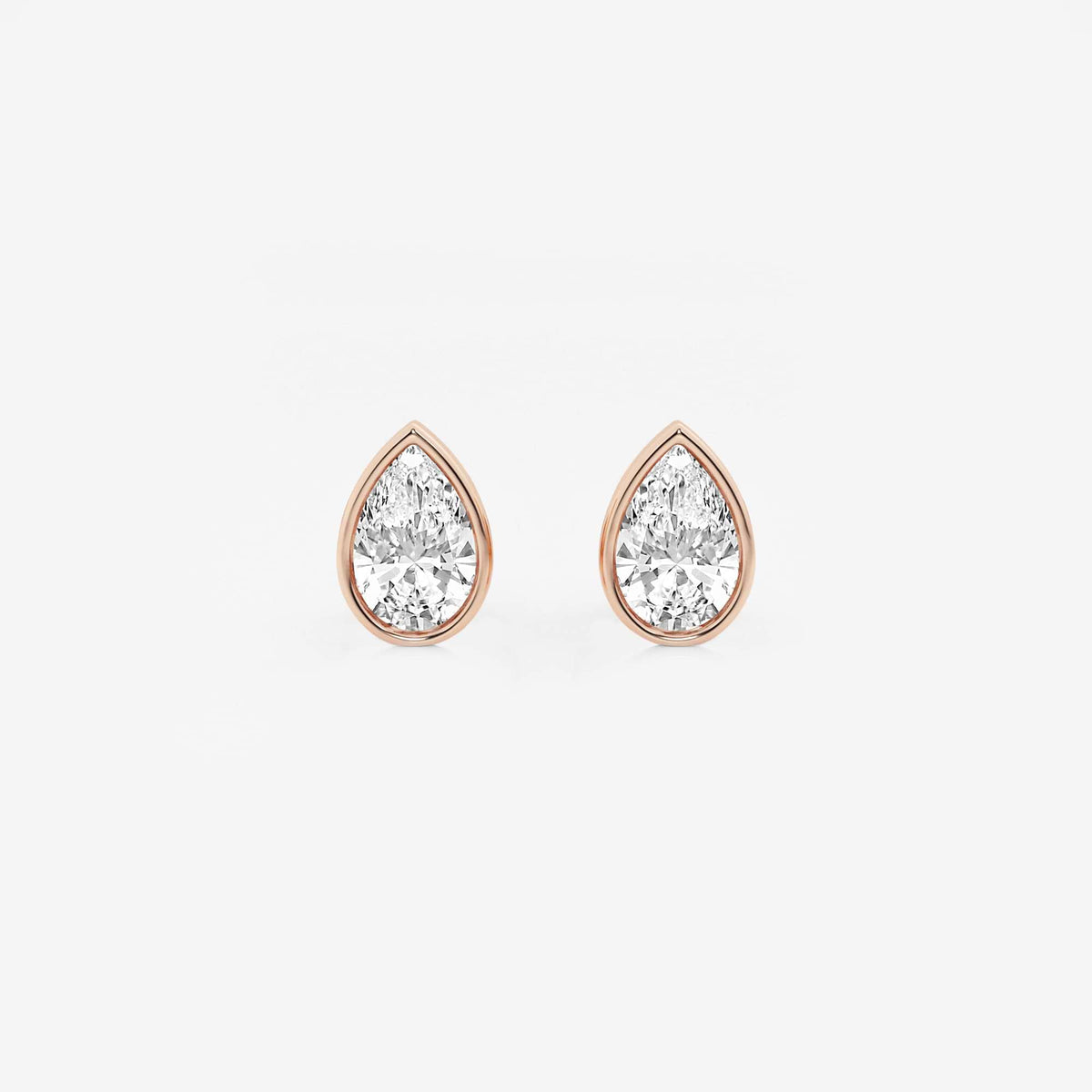 MET Bezel Set Solitaire Laboratuvar Pırlanta Küpe - image 25