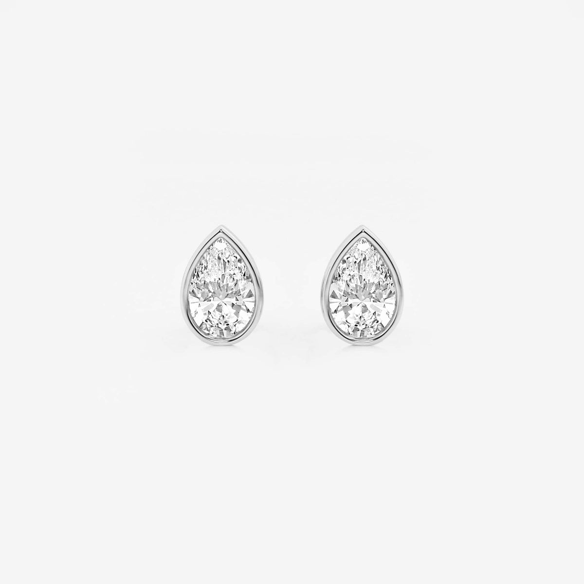 MET Bezel Set Solitaire Laboratuvar Pırlanta Küpe - image 27