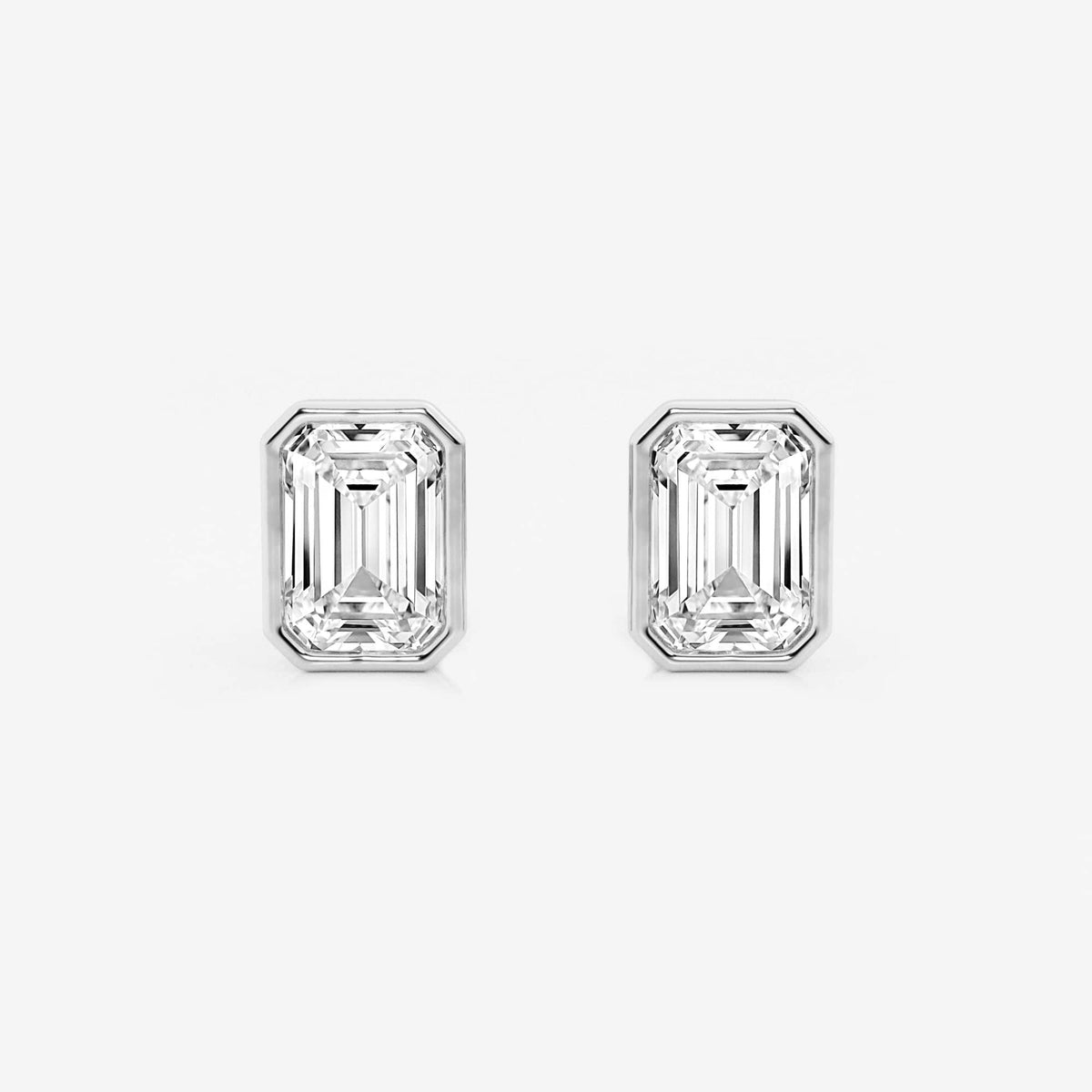 MET Bezel Set Solitaire Laboratuvar Pırlanta Küpe - image 3