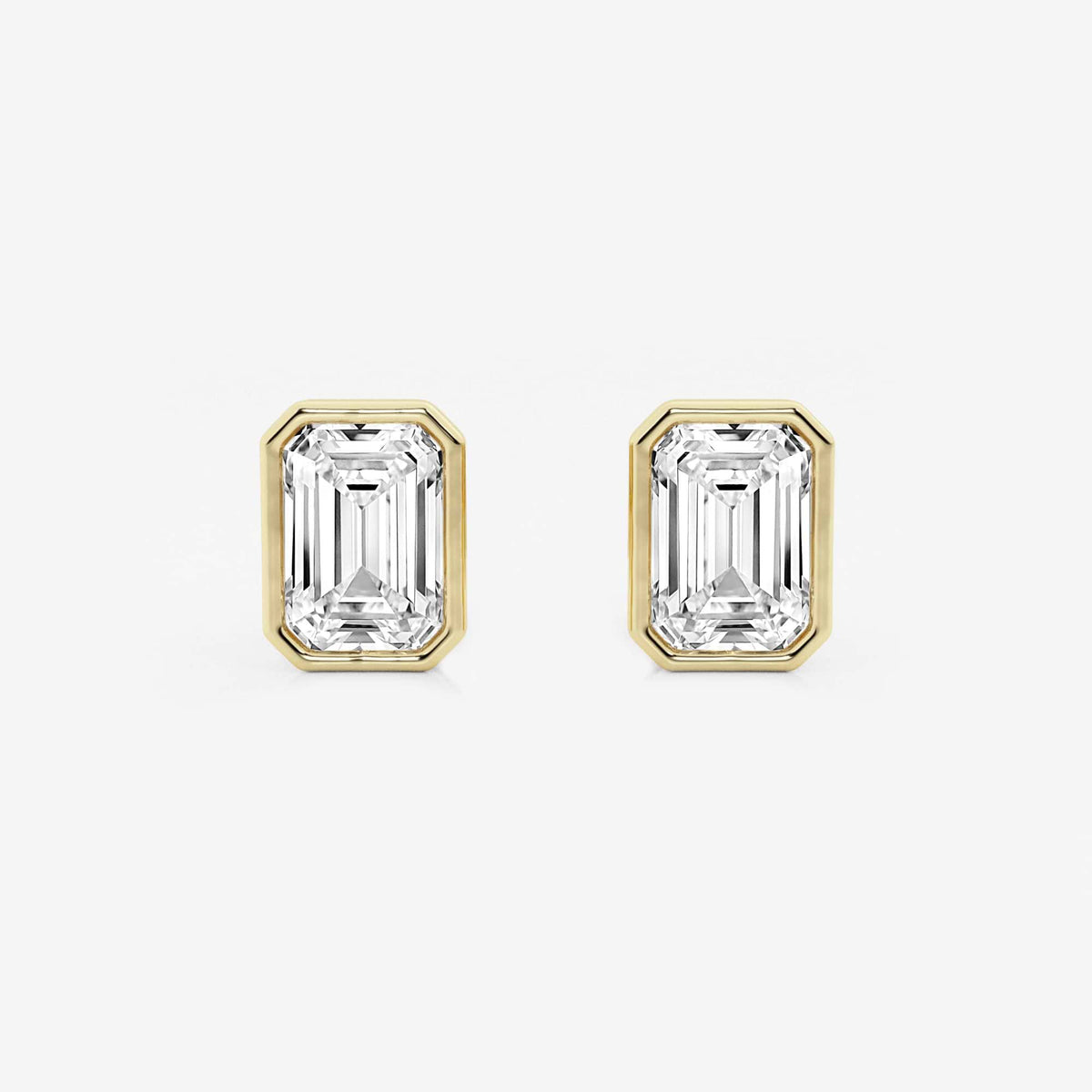 MET Bezel Set Solitaire Laboratuvar Pırlanta Küpe - image 5