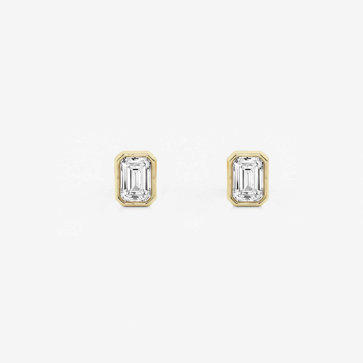 MET Bezel Set Solitaire Laboratuvar Pırlanta Küpe - image 9