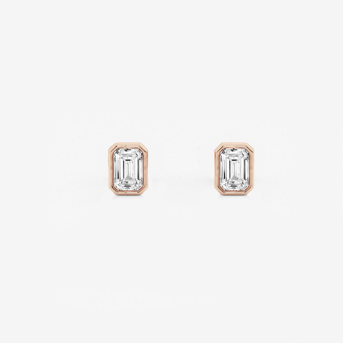 MET Bezel Set Solitaire Laboratuvar Pırlanta Küpe - image 11