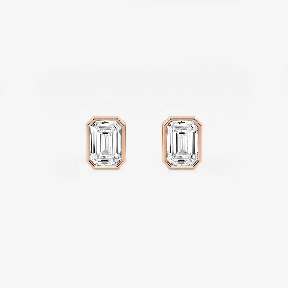 MET Bezel Set Solitaire Laboratuvar Pırlanta Küpe - image 13