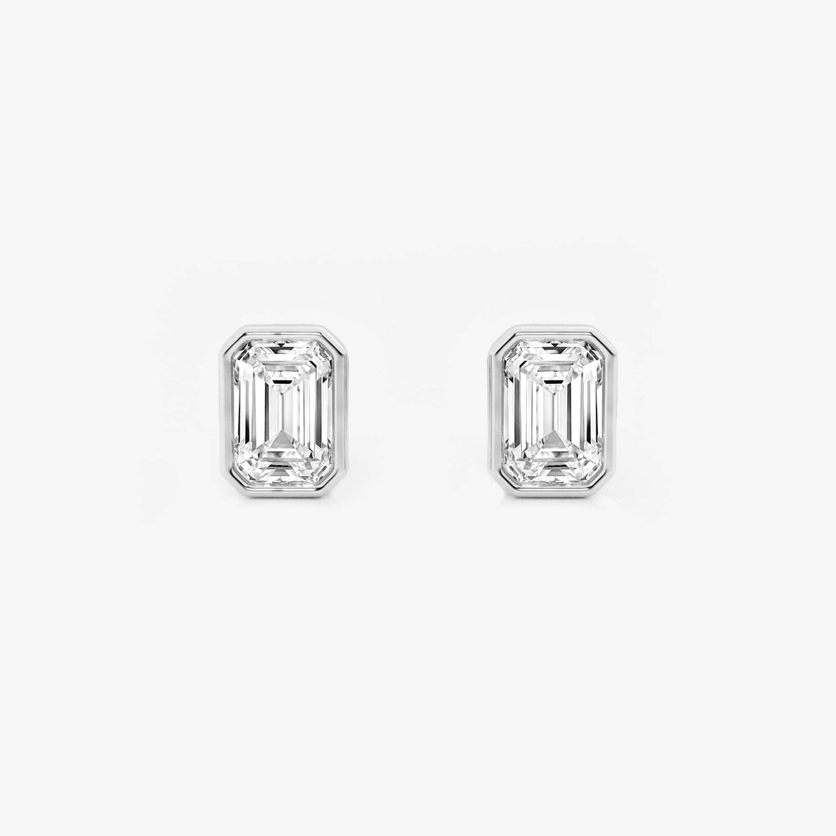 MET Bezel Set Solitaire Laboratuvar Pırlanta Küpe - image 19