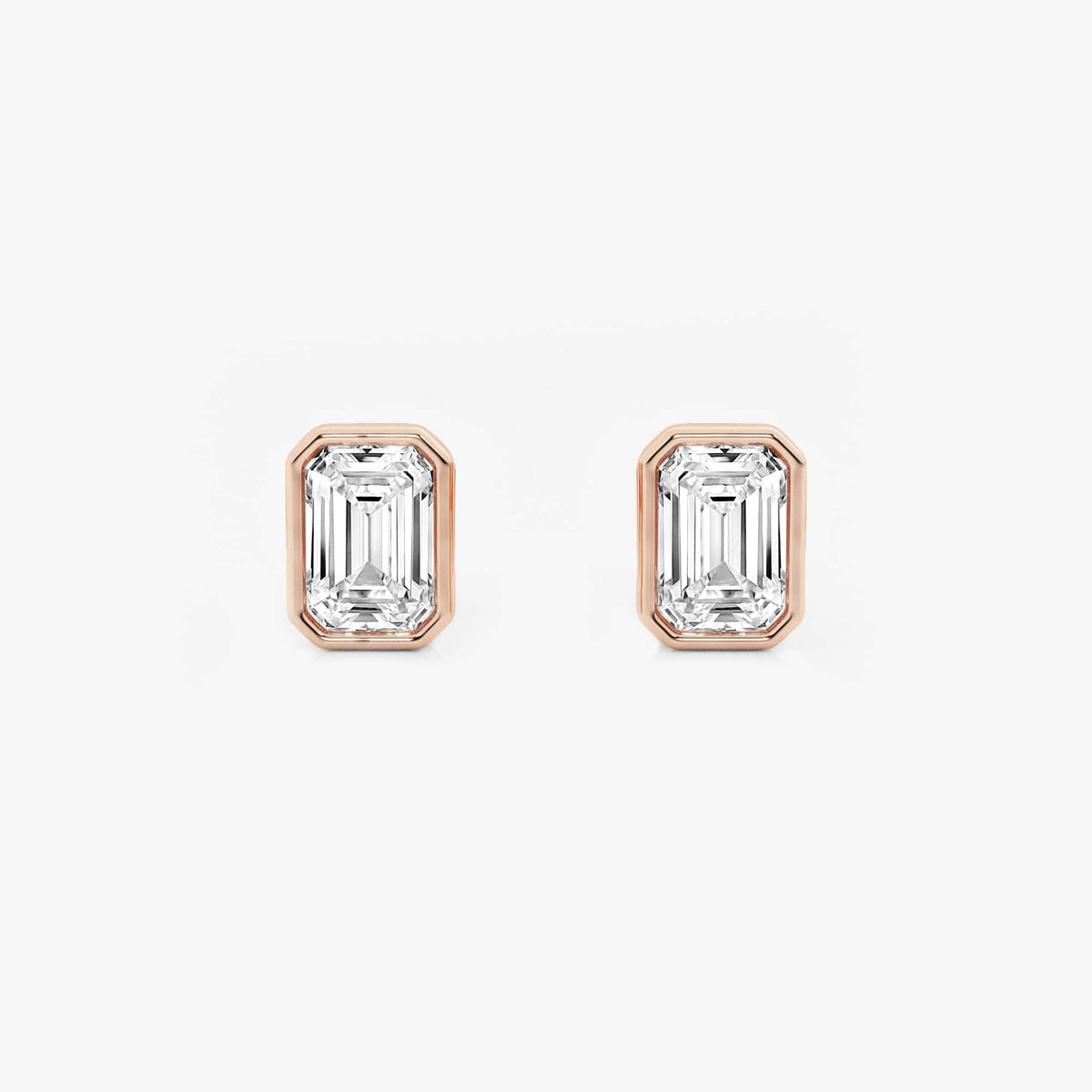 MET Bezel Set Solitaire Laboratuvar Pırlanta Küpe - image 23