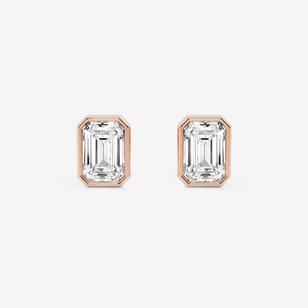MET Bezel Set Solitaire Laboratuvar Pırlanta Küpe - image 25