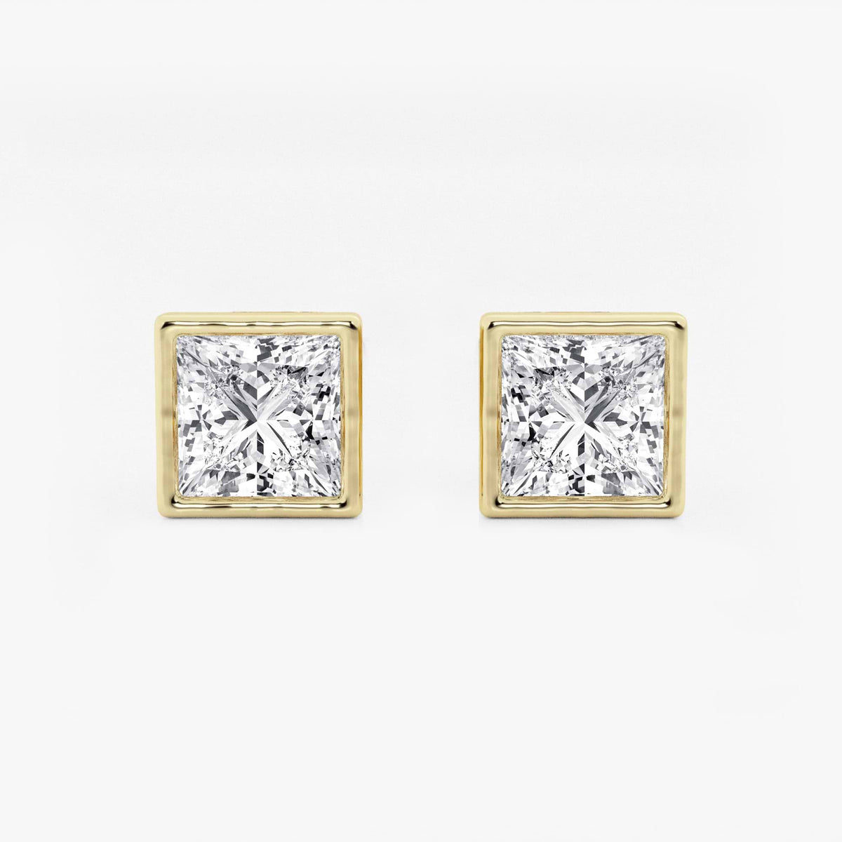 MET Bezel Set Solitaire Laboratuvar Pırlanta Küpe - image 33