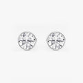 MET Bezel Set Solitaire Laboratuvar Pırlanta Küpe - image 1
