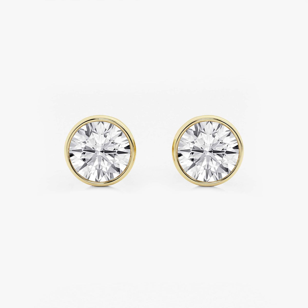 MET Bezel Set Solitaire Laboratuvar Pırlanta Küpe - image 3